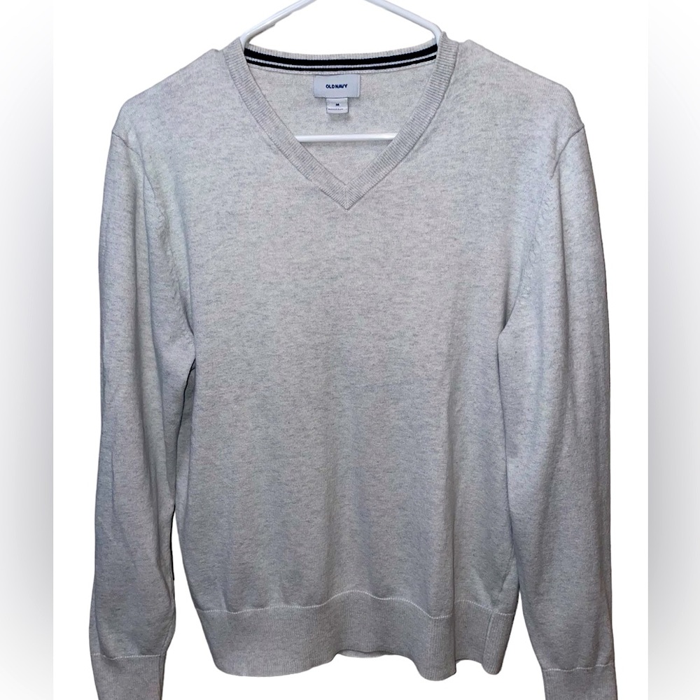 Gray V-Neck Sweater